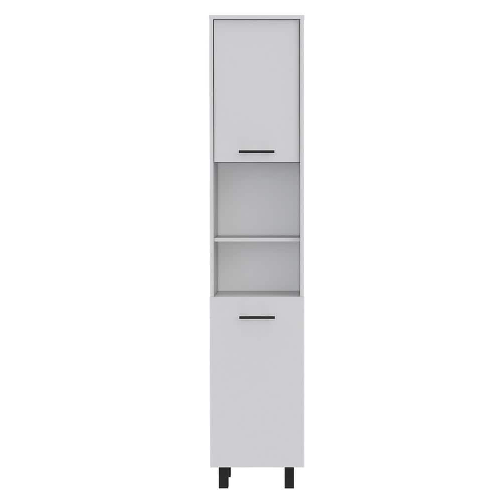 cadeninc 15.7 in. W 13.7 in. D 79.5 in. H Linen Cabinet Storage Cabinet with 5 Shelves and 2 Door