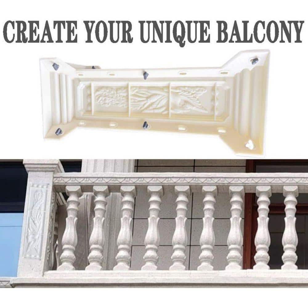 KIWDZFU 27 Balcony Pillar Concrete Mold DIY Casting Cement Plaster Mould for Balcony Construction and Decoration (3)