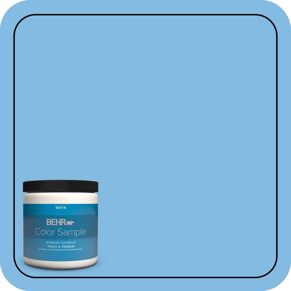 BEHR PREMIUM PLUS 8 oz. #560B-4 Enchanting Satin Enamel Interior/Exterior Paint & Primer Color Sample (1)