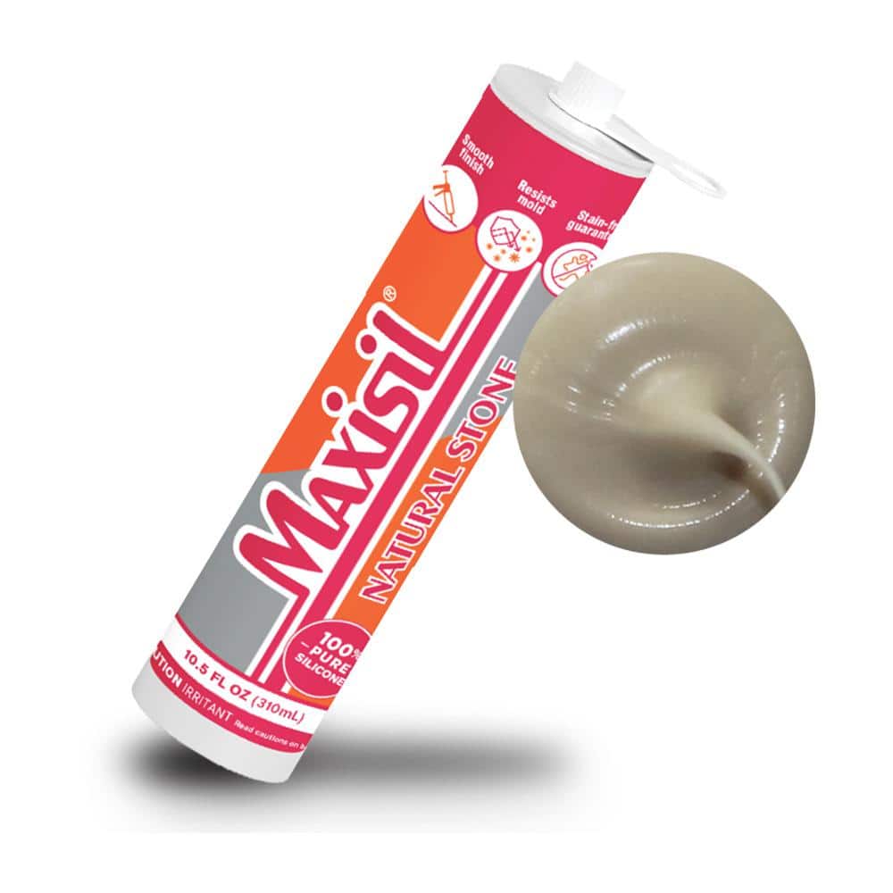 Glass Warehouse Maxisil 10.5 oz. Off-White (Vanilla) Standard Tube Natural Stone Silicone Sealant Tube (Each) (1)