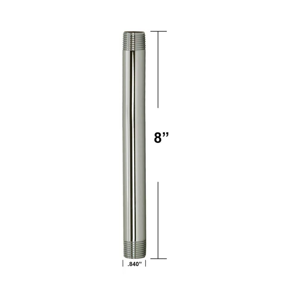 Westbrass 1/2 in. x 8 in. IPS Brass Pipe Nipple in Polished Nickel (3)