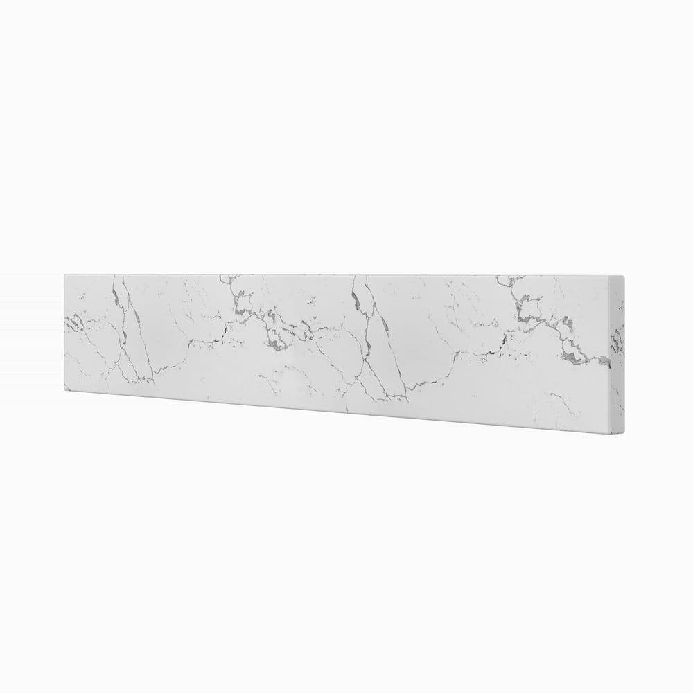 Home Decorators Collection 21.3 in. W Carrara Venato Engineered Stone Vanity Sidesplash in White (3)