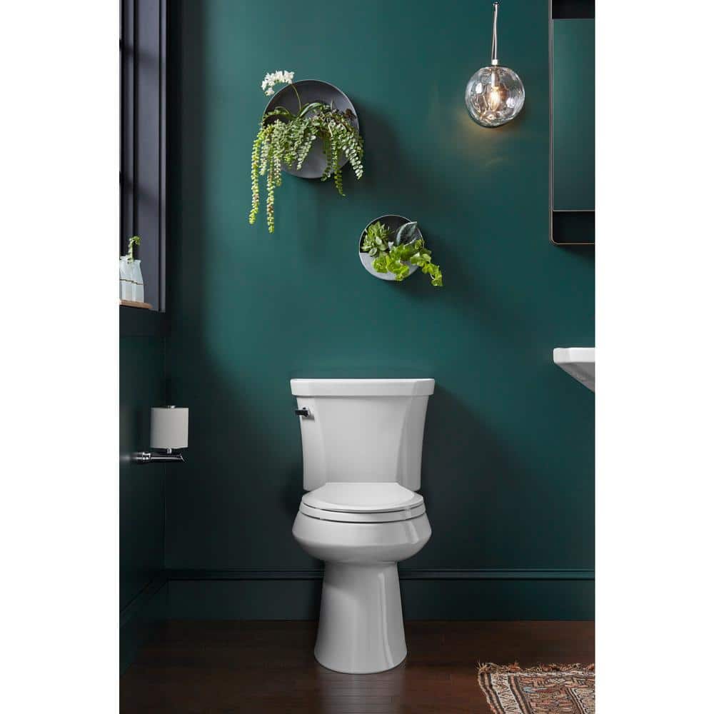 KOHLER Highline 12 in. Rough In Elongated Chair Height Toilet Bowl Only in Black, Seat Not Included (1)
