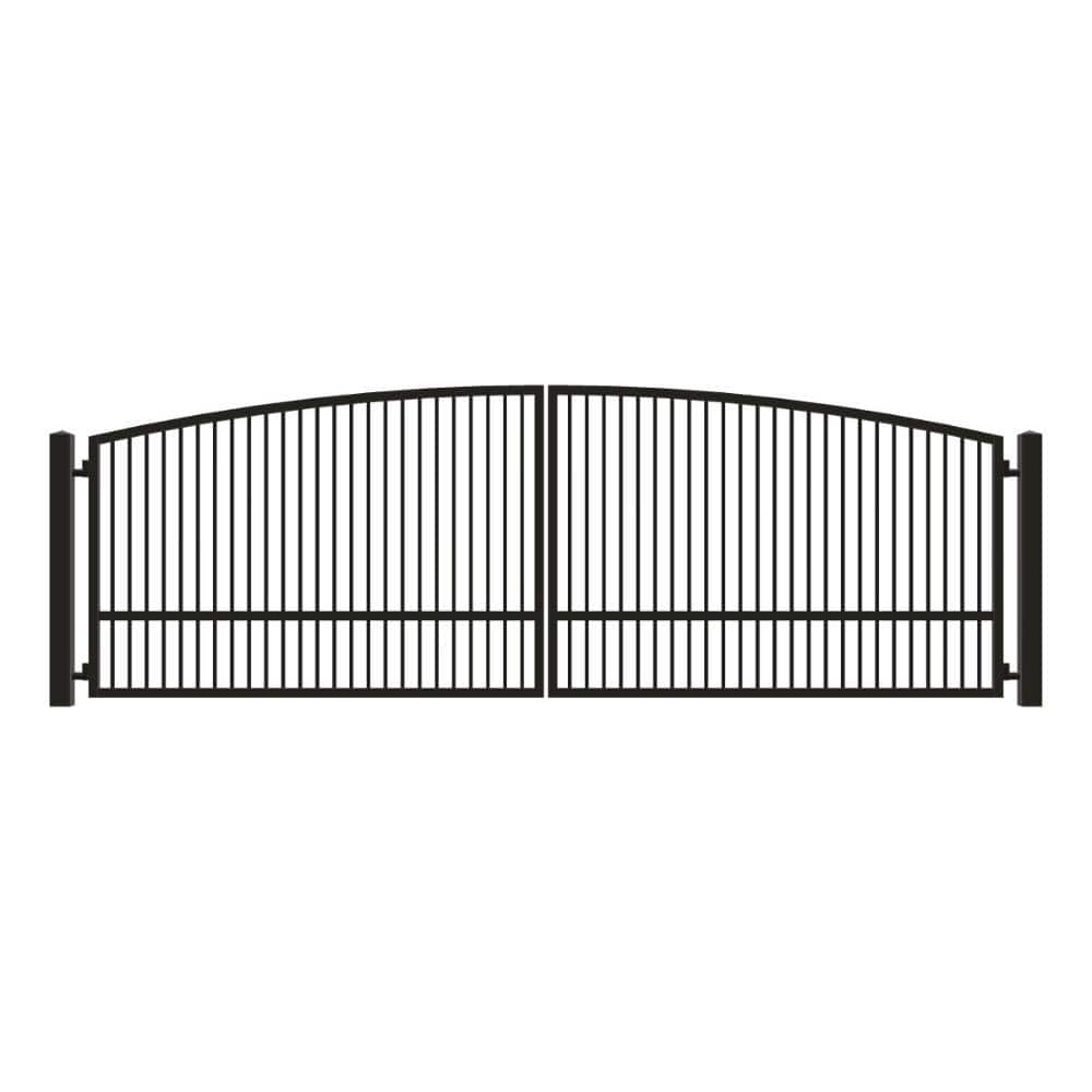 Unbranded Driveway Gate — Swing, Center, Arch, Single, Black — 222"W x 72"H (1)