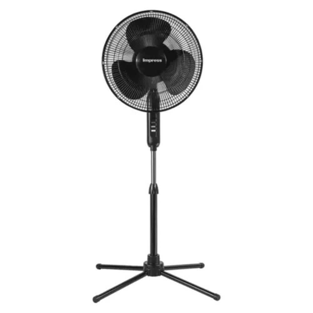 Tahanbath 16 in Impress Easy-Assemble 3-Speed  Stand Oscillating Pedestal Floor Fan in Black