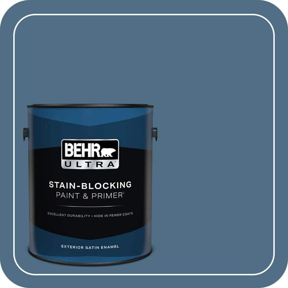 BEHR ULTRA 1 gal. #S500-6 Shipyard Satin Enamel Exterior Paint & Primer
