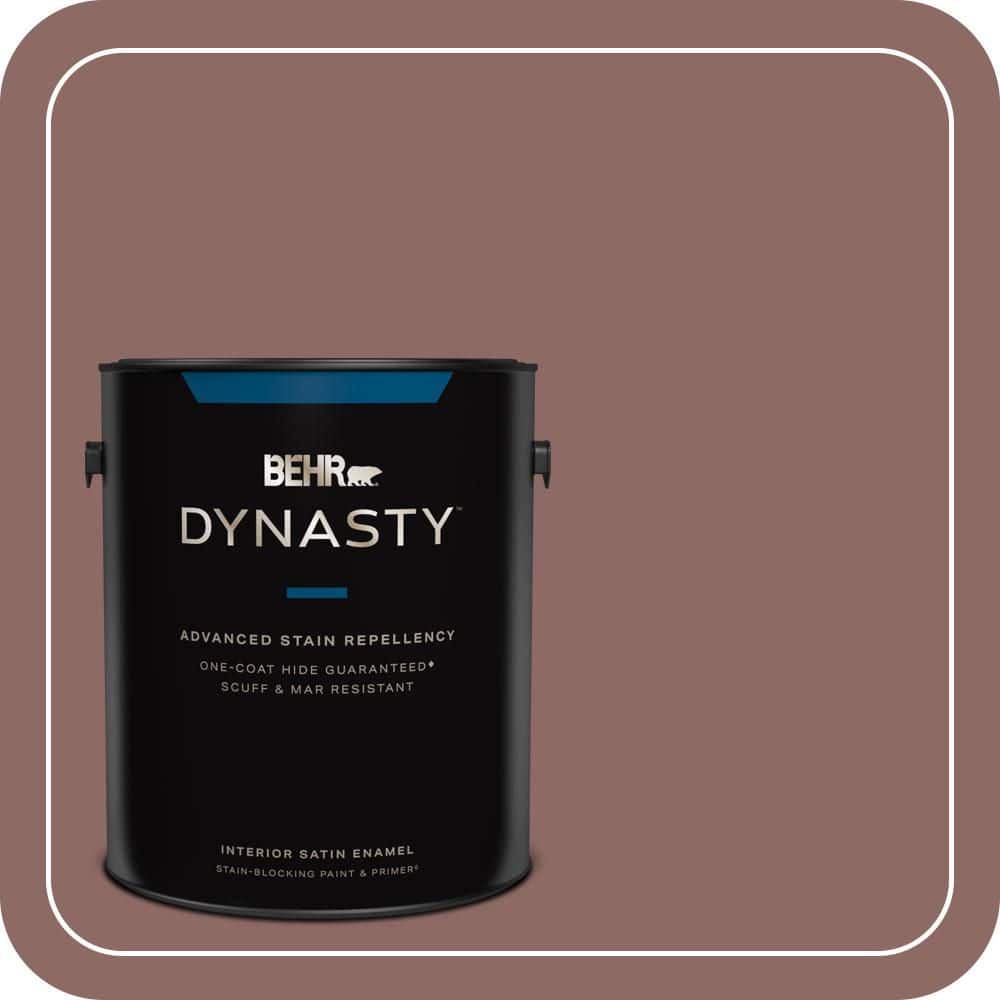 BEHR DYNASTY 1 gal. #700B-5 Red Stone Satin Enamel Interior Stain-Blocking Paint and Primer