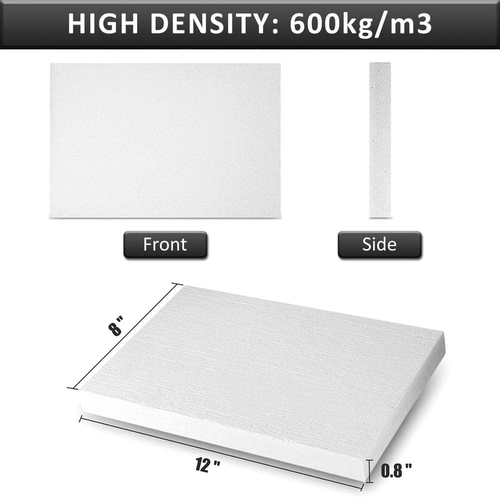 Laybus 1 Pack 12 in. x 8 in. x 0.8 in. 2732 F Ceramic Fiber Thermal Insulation Board Heat Resistant High Temperature Insulation (2)