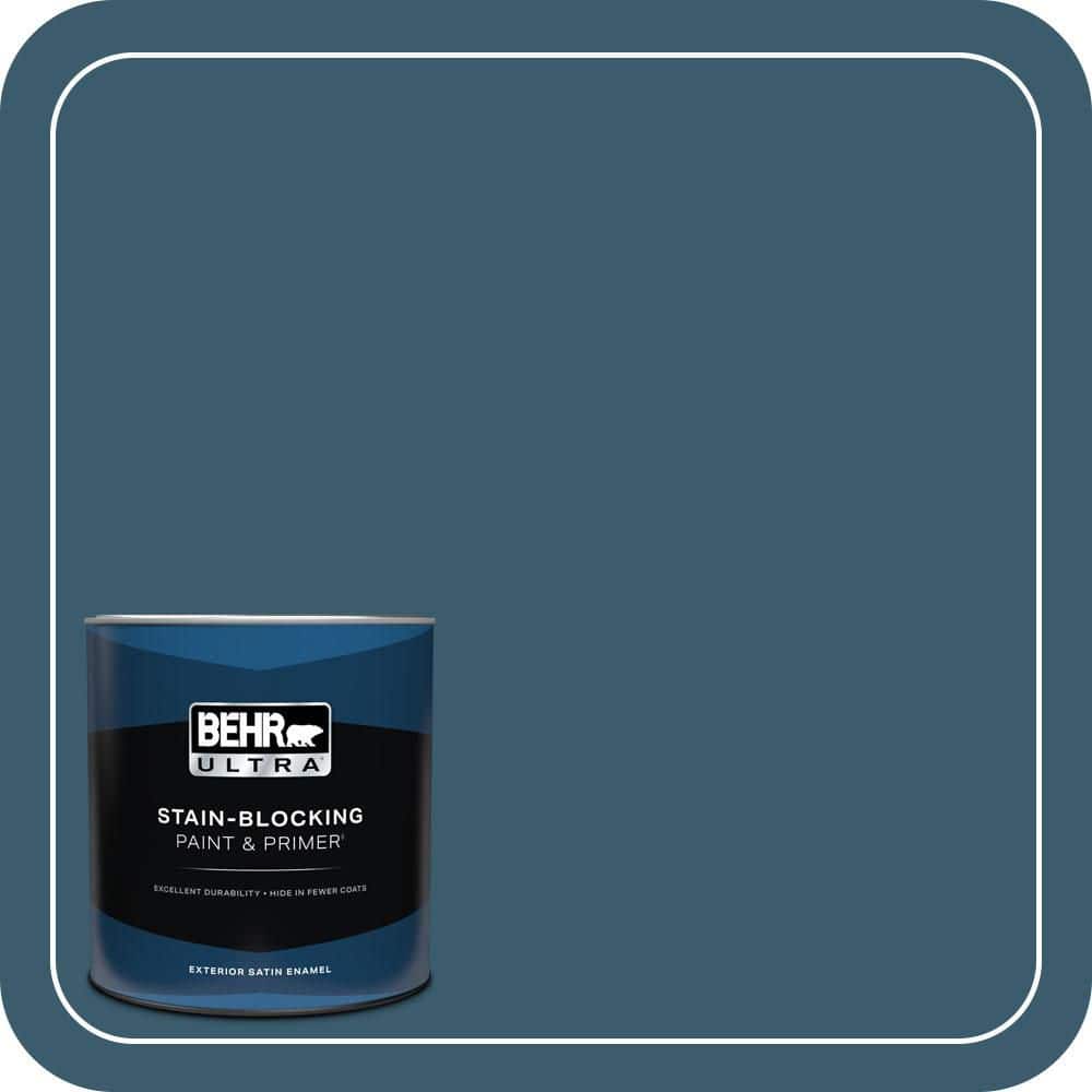 BEHR ULTRA 1 qt. #550F-7 Blue Spell Satin Enamel Exterior Paint & Primer