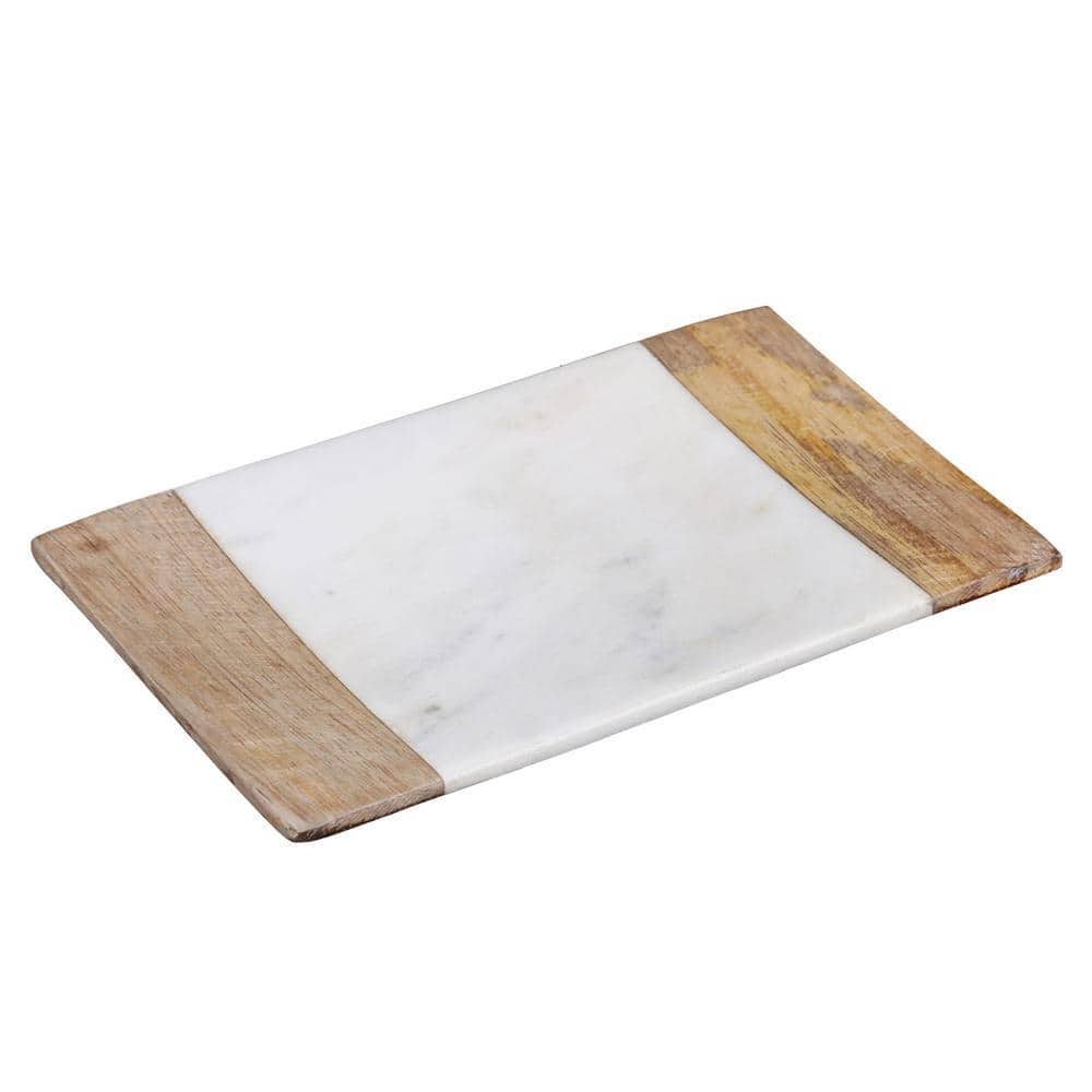 Creative Home Taj Elite Natural Marble and Mango Wood Rectangular Soap Dish (1)
