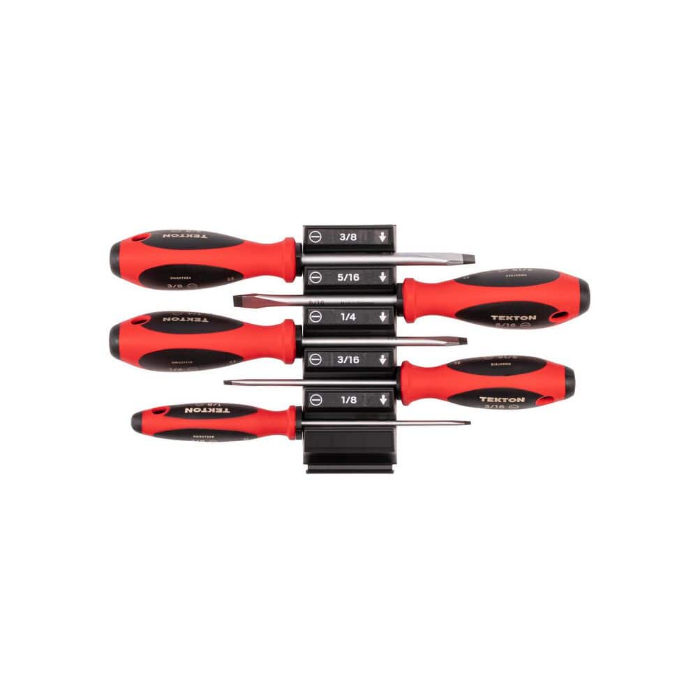 TEKTON Slotted Screwdriver Set with Modular Organizers - 4 in. Shanks, 5-Piece (1/8-3/8 in.) (1)
