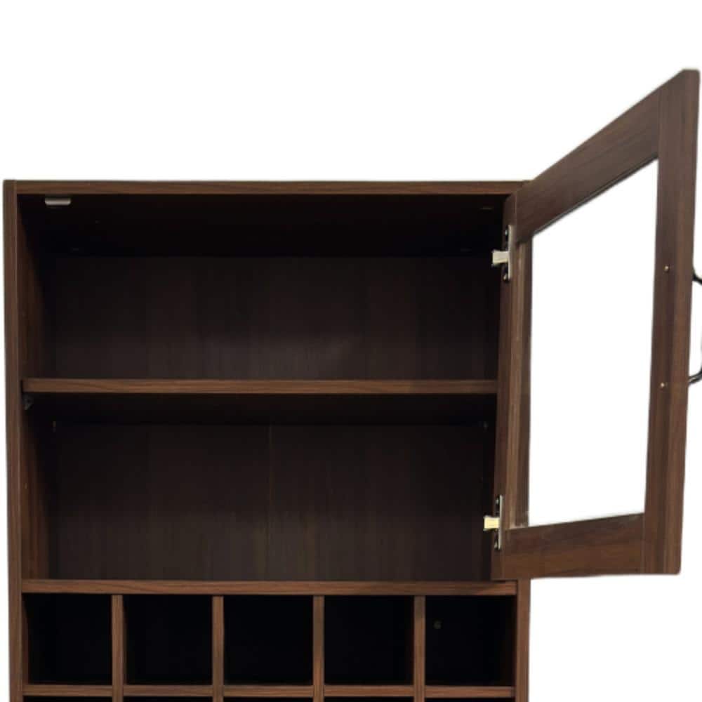 Unbranded 23.54 in. W x 15.75 in. D x 70.86 in. H Bathroom Brown Linen Cabinet (3)