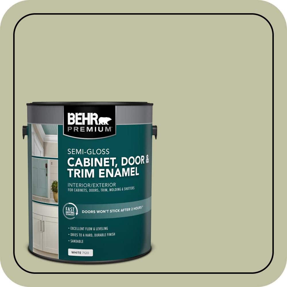 BEHR PREMIUM 1 gal. #S370-3 Sage Brush Semi-Gloss Enamel Interior/Exterior Cabinet, Door & Trim Paint