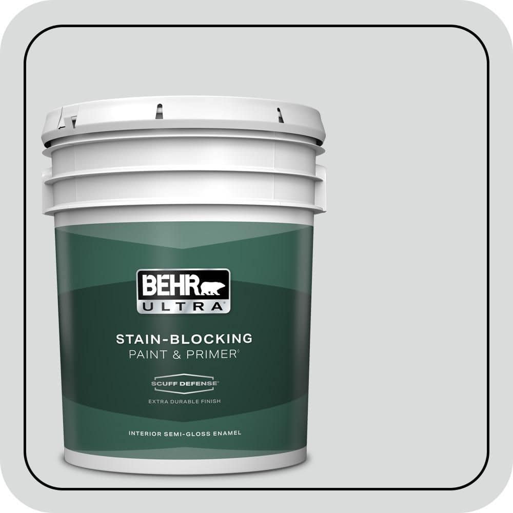 BEHR ULTRA 5 gal. #PPU26-14 Drizzle Extra Durable Semi-Gloss Enamel Interior Paint & Primer