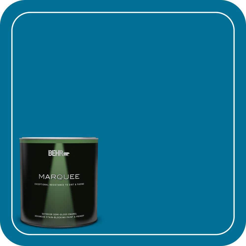 BEHR MARQUEE 1 qt. #S-G-530 Glacier Lake Semi-Gloss Enamel Exterior Paint & Primer