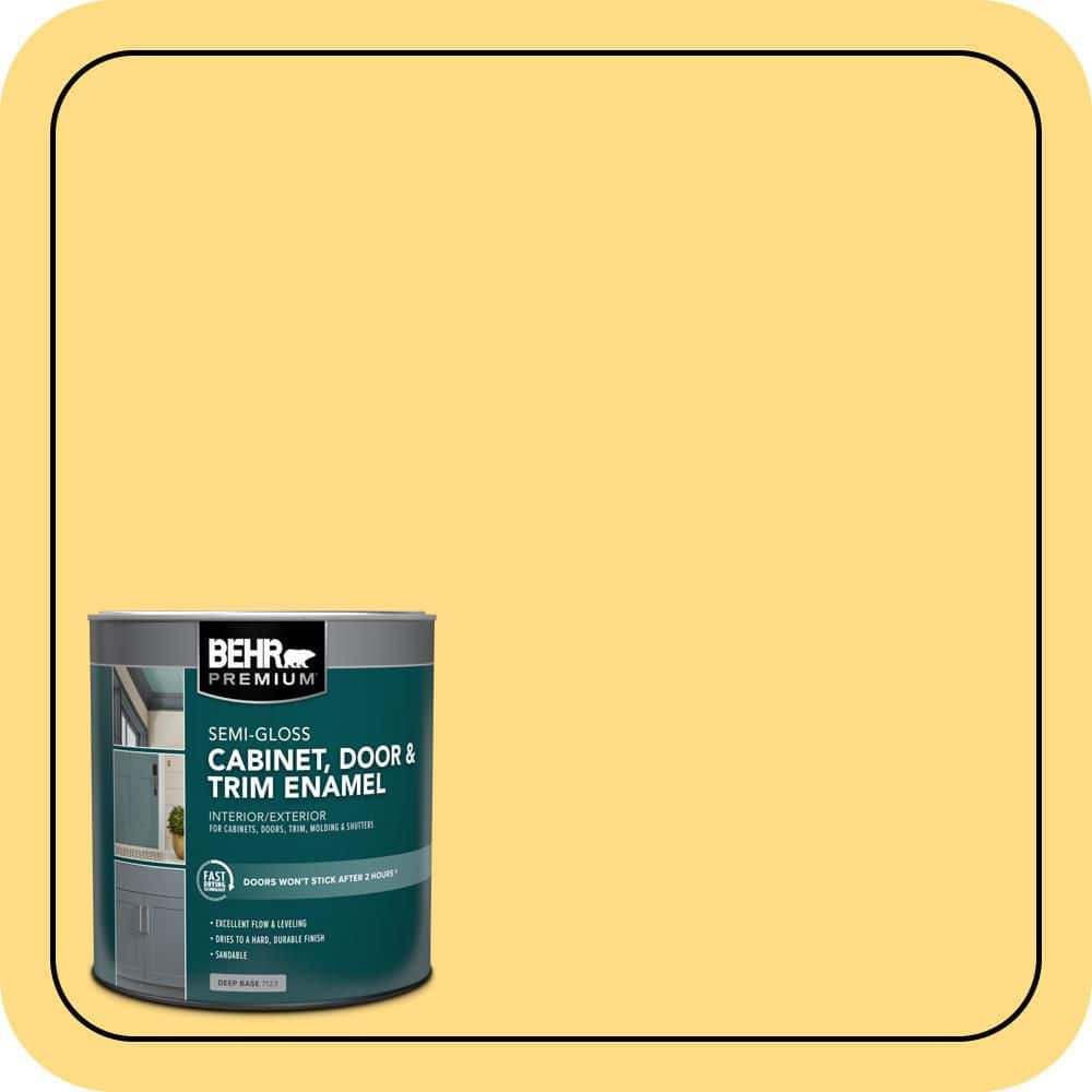 BEHR PREMIUM 1 qt. #340B-5 Yellow Brick Road Semi-Gloss Enamel Interior/Exterior Cabinet, Door & Trim Paint