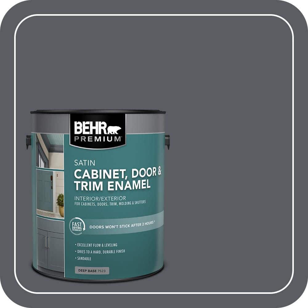 BEHR PREMIUM 1 gal. #PPU18-02 Pencil Point Satin Enamel Interior/Exterior Cabinet, Door & Trim Paint