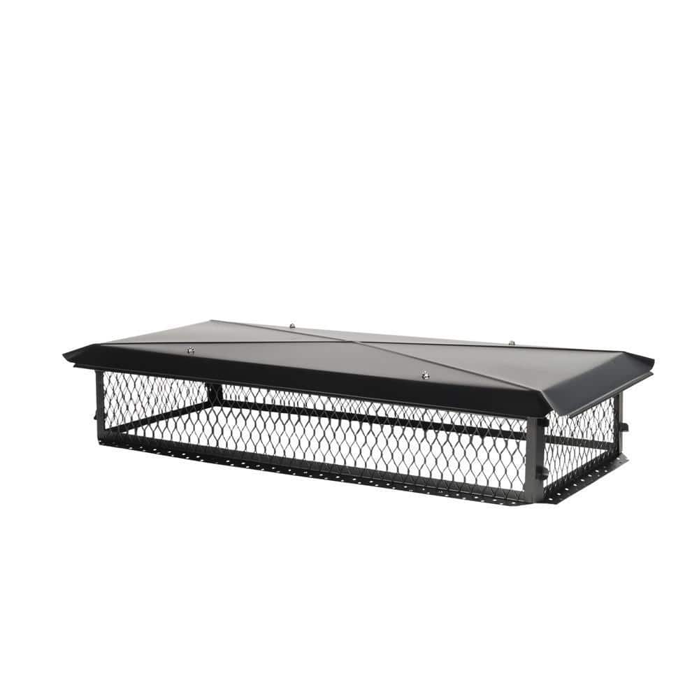 BigTop 41 in. x 17 in. x 8 in. H Chimney Cap in Black Galvanized Steel