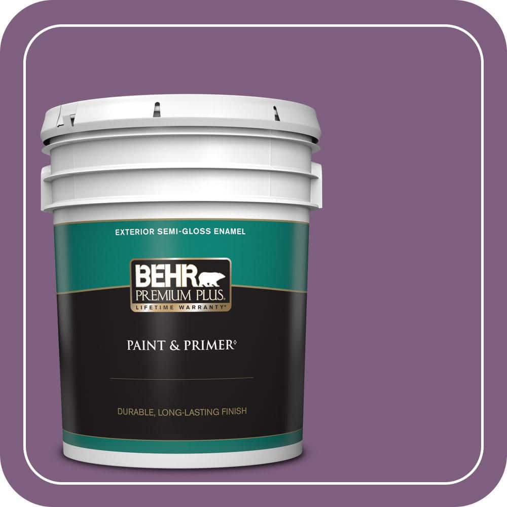 BEHR PREMIUM PLUS 5 gal. #MQ5-34 Showstopper Semi-Gloss Enamel Exterior Paint & Primer