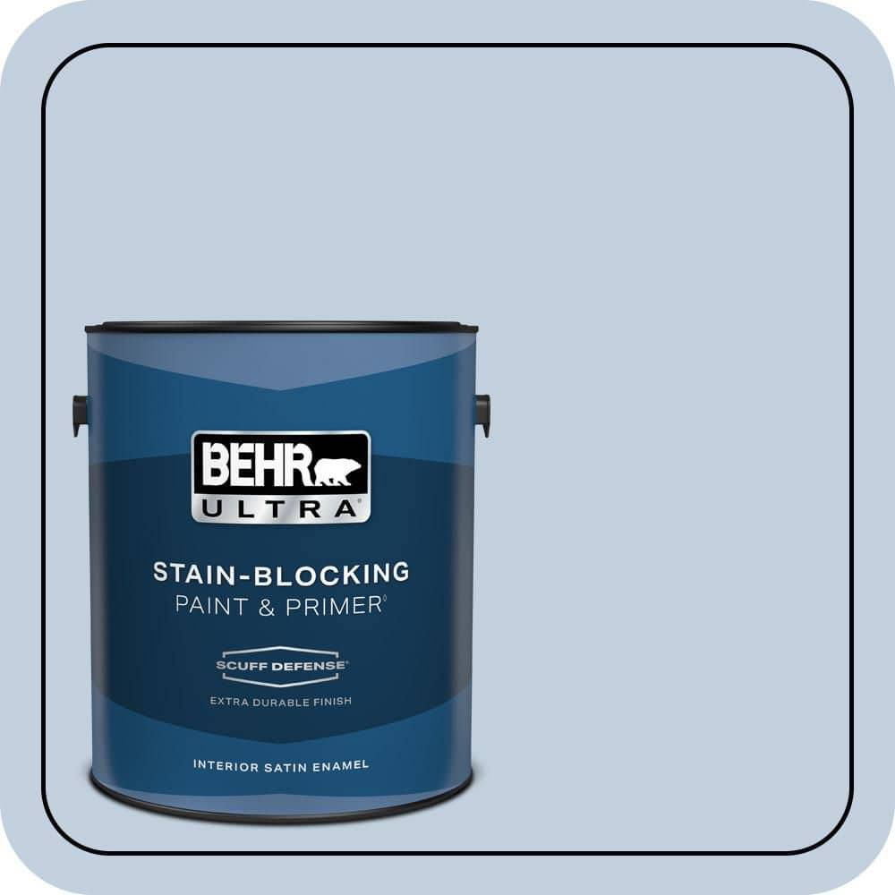 BEHR ULTRA 1 gal. #580E-2 Saltwater Extra Durable Satin Enamel Interior Paint & Primer