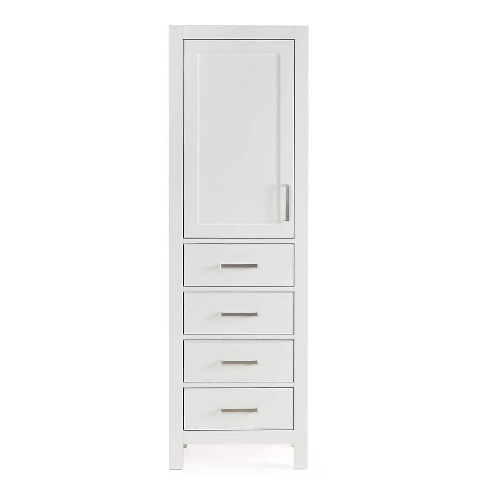 ARIEL Cambridge 20 in. W 16 in. D 65 in. H Freestanding Bathroom Linen Storage Cabinet with Adjustable Shelves (2)