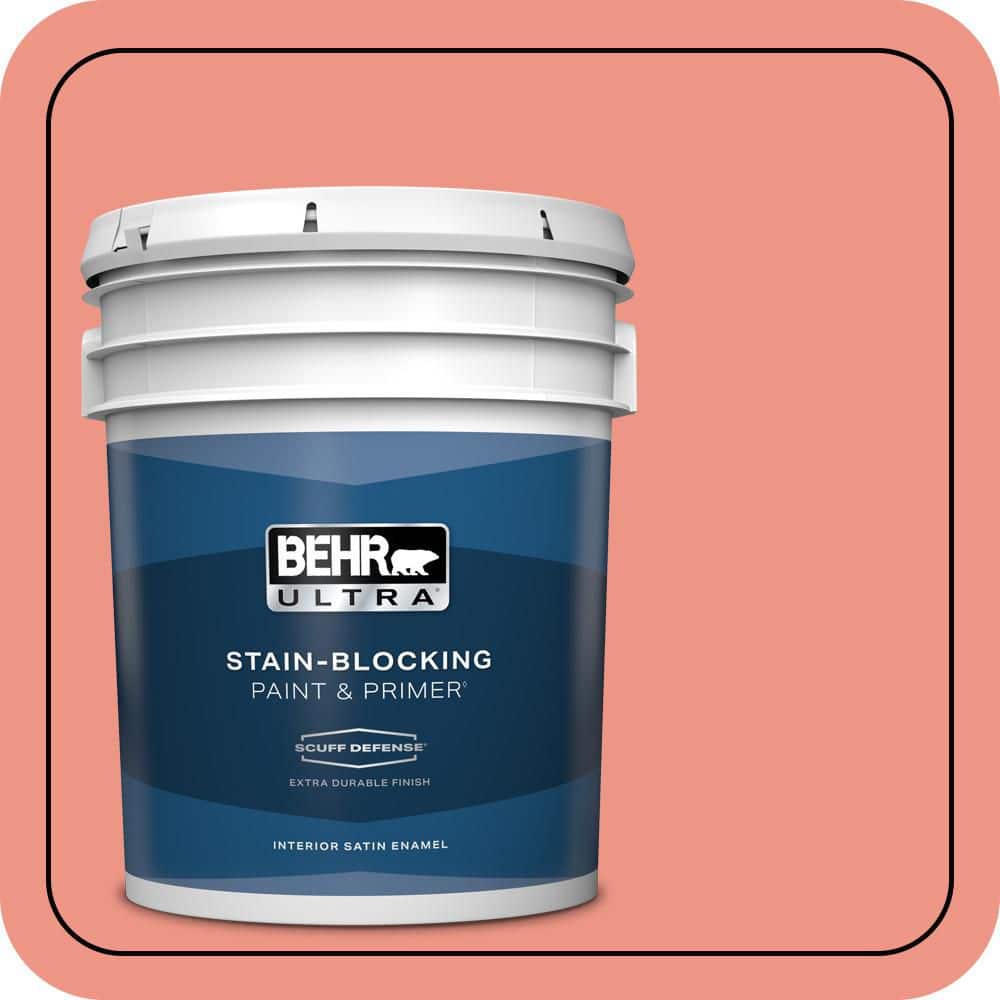 BEHR ULTRA 5 gal. #P180-4 Guava Jelly Extra Durable Satin Enamel Interior Paint & Primer