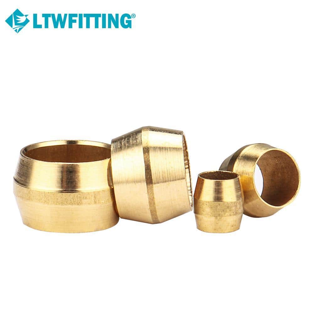 LTWFITTING Assortment Kit 1/8 3/16 1/4 5/16 in. OD Compression Sleeves Ferrules, Brass Compression Fittings(Pack of 200) (3)