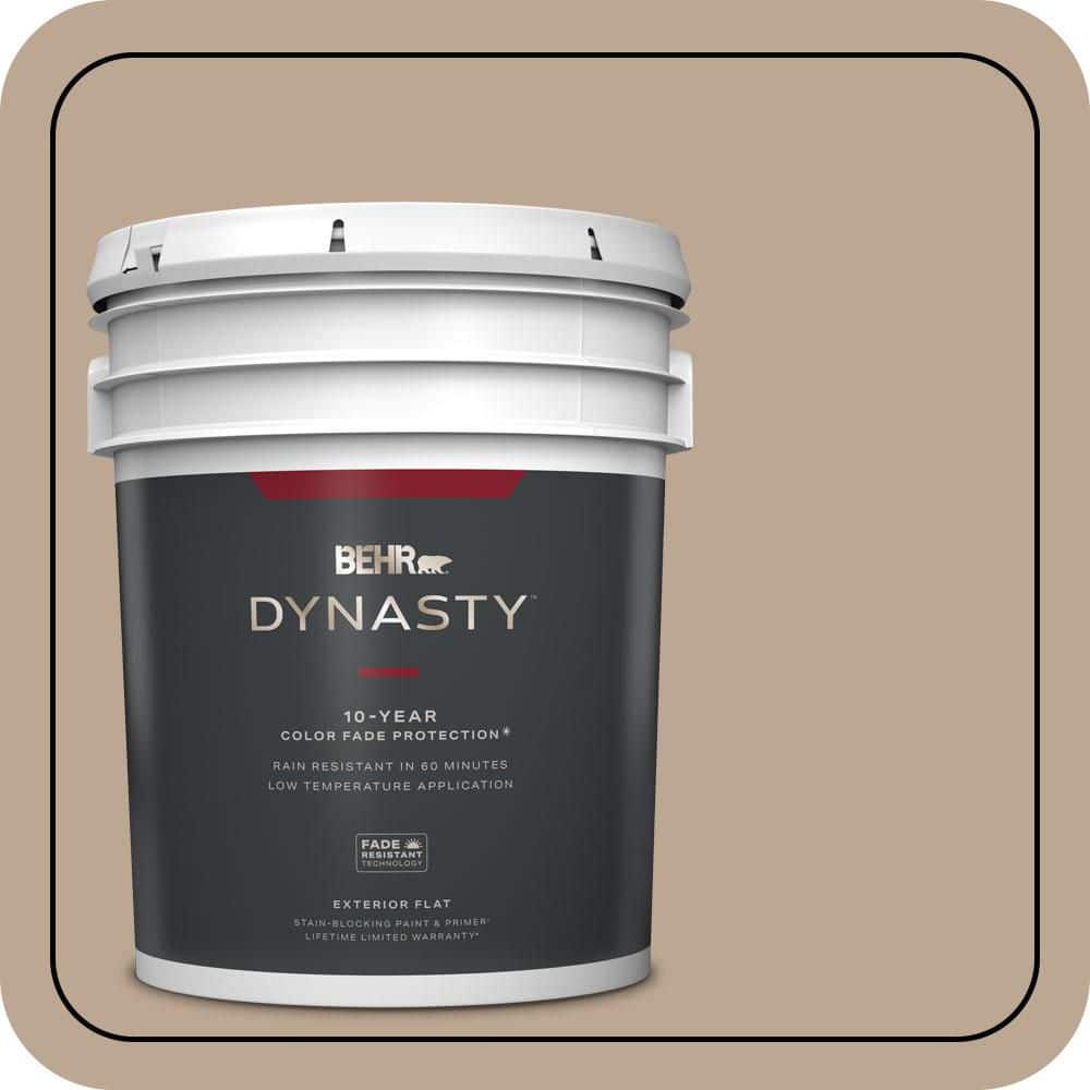 BEHR DYNASTY 5 gal. #700D-4 Brown Teepee Flat Exterior Stain-Blocking Paint & Primer