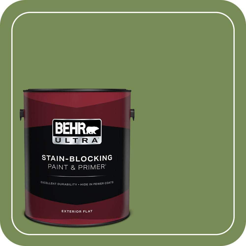 BEHR ULTRA 1 gal. #MQ6-52 Lucky Clover Flat Exterior Paint & Primer