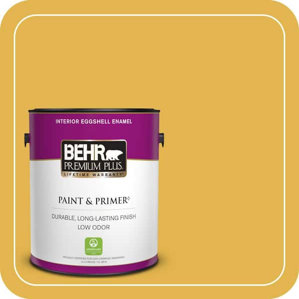 BEHR PREMIUM PLUS #360D-6 Yellow Gold Enamel Low Odor & Primer (2)