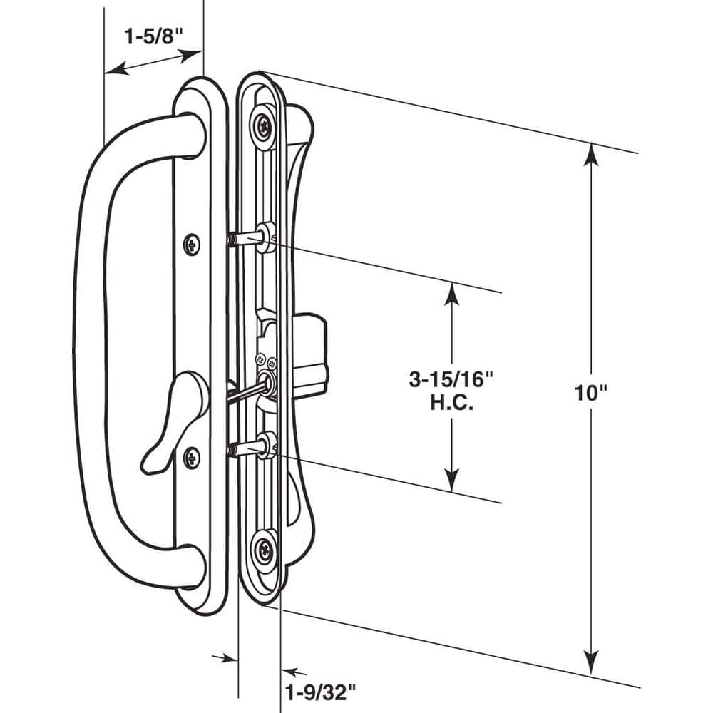 Prime-Line White Diecast Keyed Sliding Door Handle Set with 10 in. Pull (2)