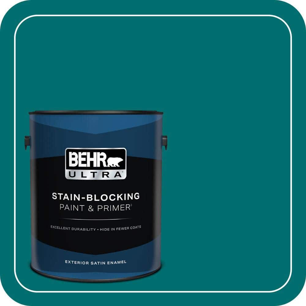 BEHR ULTRA 1 gal. #P460-7 Caribbean Current Satin Enamel Exterior Paint & Primer