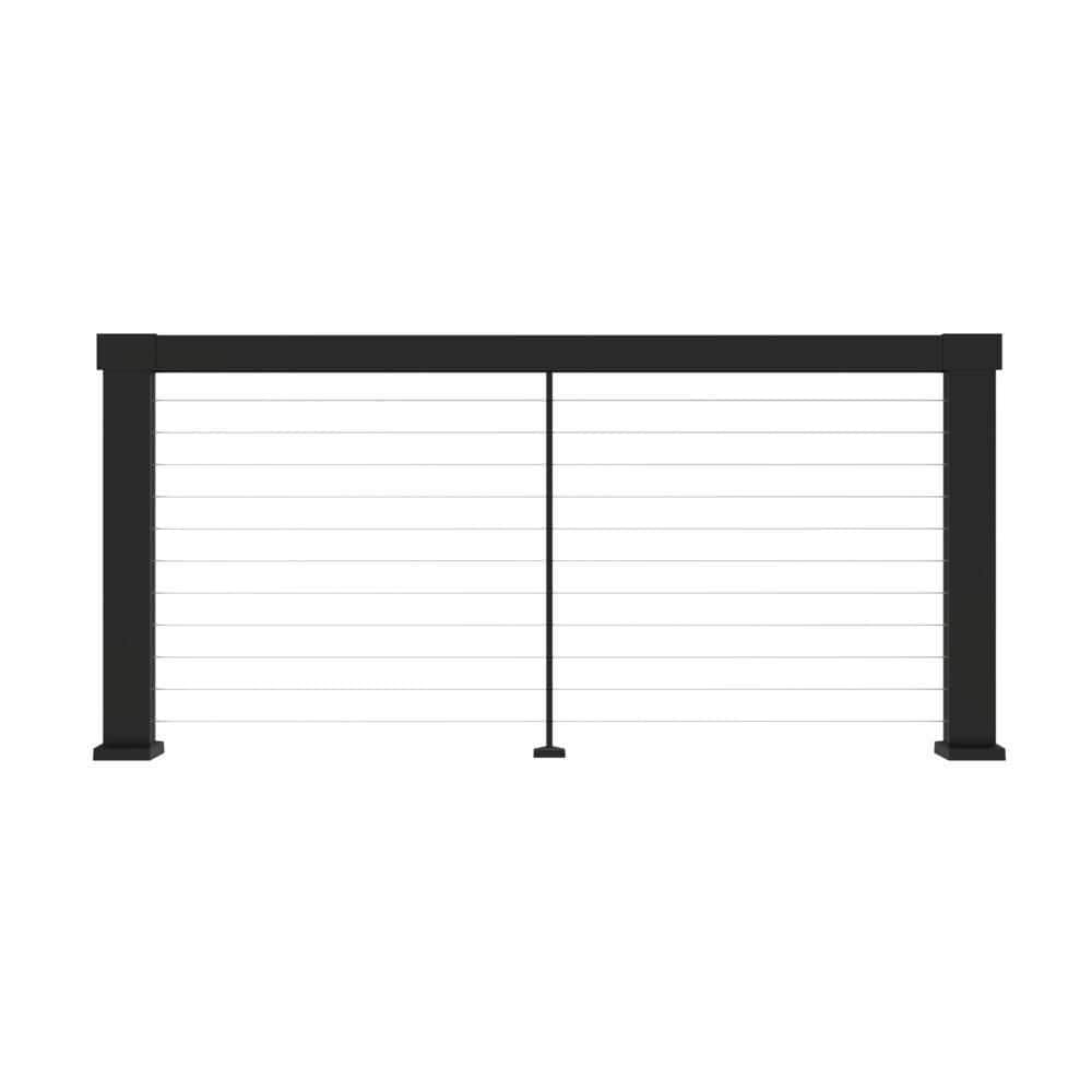 Barrette Outdoor Living Elevation Aluminum 2.29 in. x 3.31 in. x 5.73 ft. Matte Black Beam Kit for Cable Railing System (1)