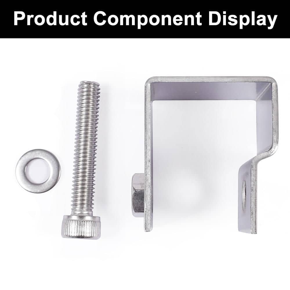 Wellco Stainless Steel C-Clamp Composite Grating Clip, Connector, for 1 in. Height Grating, 10-Pack, Deck Tile, Gray (3)