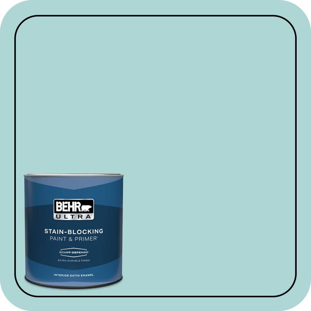 BEHR ULTRA 1 qt. #T12-19 Sugar Pool Extra Durable Satin Enamel Interior Paint & Primer