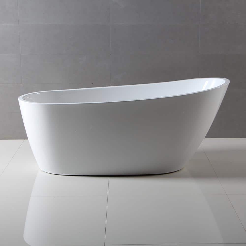 Aqua Eden Fusion 5.7 ft. Acrylic Flatbottom Bathtub in White (3)