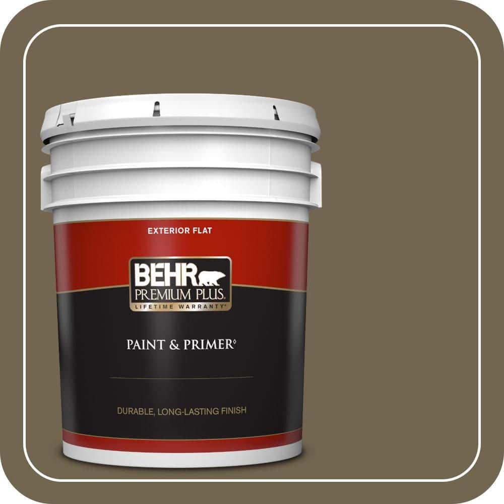 BEHR PREMIUM PLUS 5 gal. #N330-7 Adventurer Flat Exterior Paint & Primer