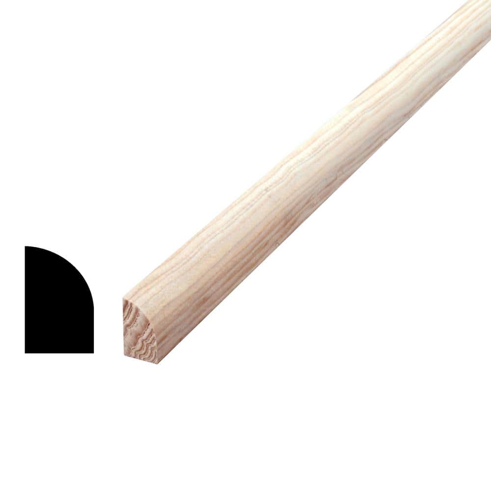 Alexandria Moulding 7/16 in. D x 11/16 in. W x 96 in. L Pine Wood Finger-Joint Shoe Baseboard Moulding Pack (10-Pack)