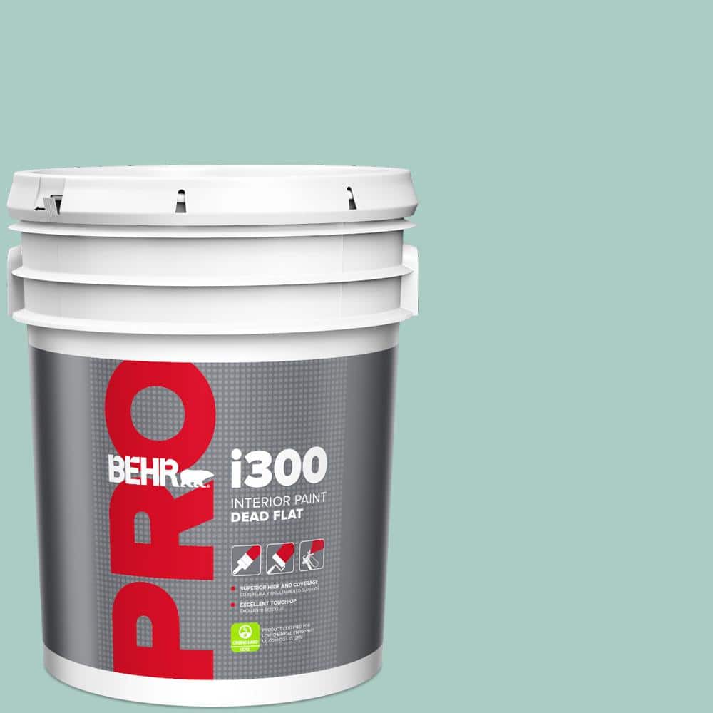 BEHR PRO 5 gal. #M440-3 Baby Aqua Dead Flat Interior Paint