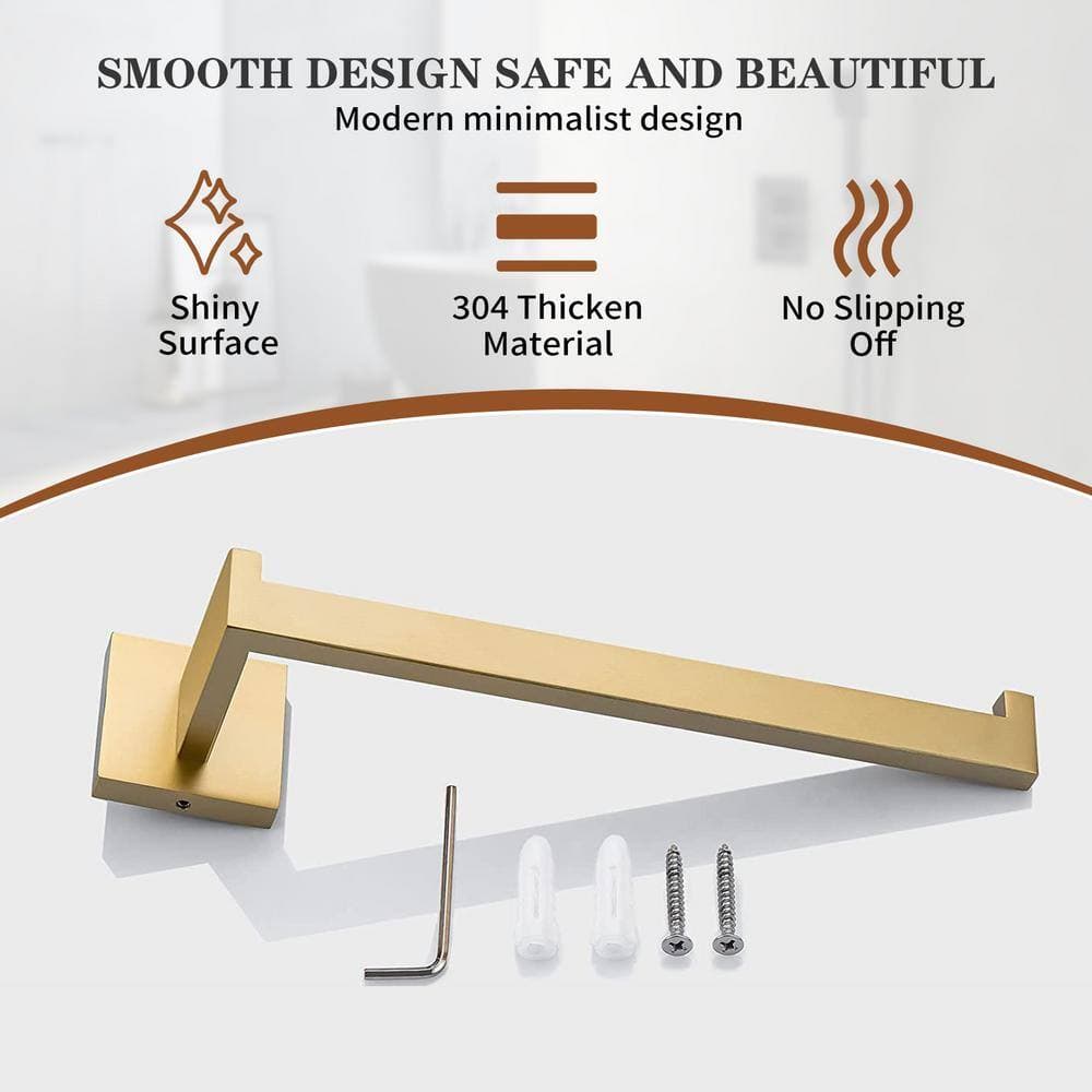 BWE Bath Hardware Set with Towel Bar Hand Towel Holder Toilet Paper Holder Towel Hook Modern Square (4)