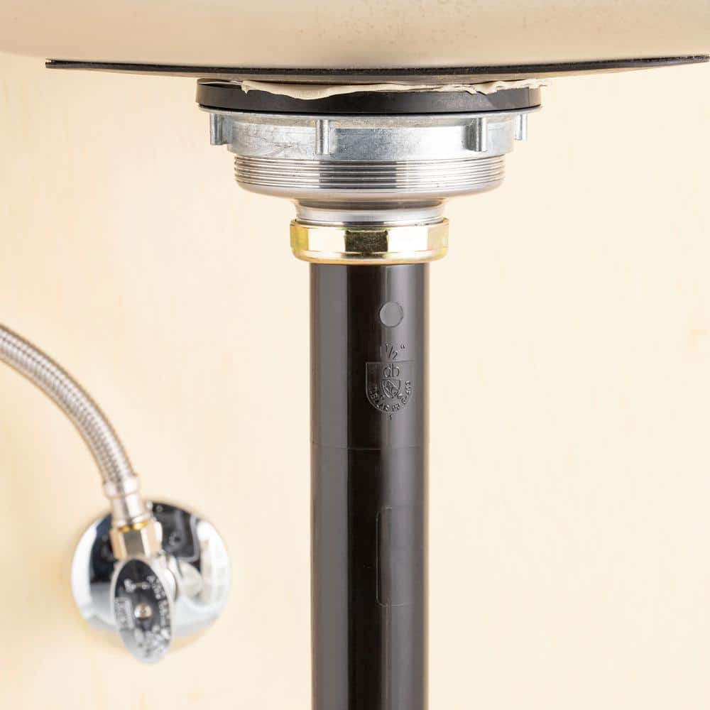 Dearborn Brass 1-1/2 in. x 8 in. Black ABS Flanged Strainer Sink Drain Tailpiece Extension Tube (2)