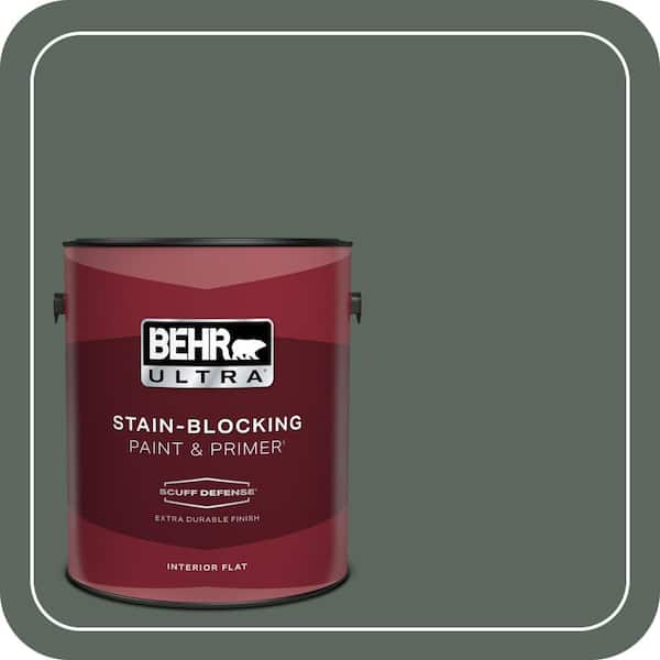 BEHR ULTRA 1 gal. #N420-6 Pine Mountain Extra Durable Flat Interior Paint & Primer (2)