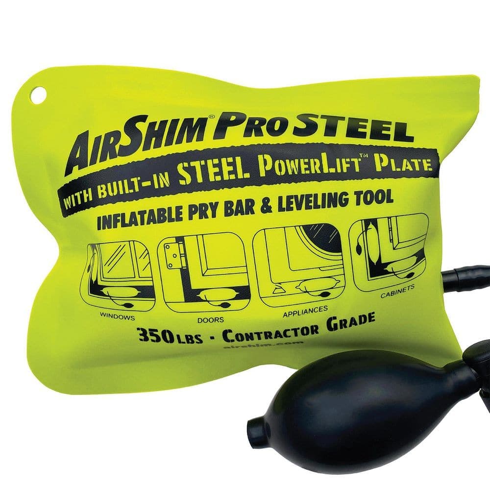 Calculated Industries Contractor Grade AirShim Pro STEEL: Dual-Functioned Inflatable Pry Bar and Leveling Tool with Steel PowerLift Plate