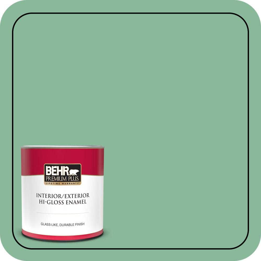 BEHR PREMIUM PLUS 1 qt. #470D-4 Garden View Hi-Gloss Enamel Interior/Exterior Paint & Primer