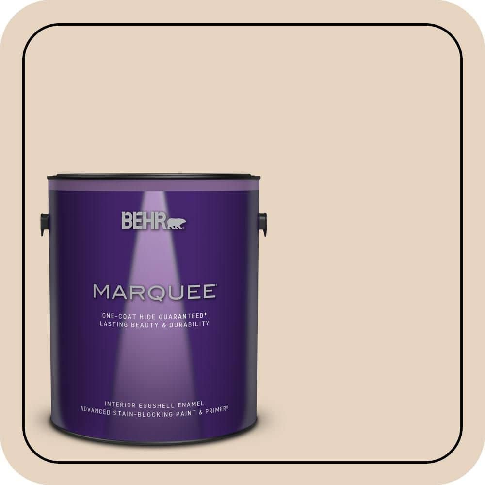 BEHR MARQUEE 1 gal. #QE-10 Stone Wash Eggshell Enamel Interior Paint & Primer