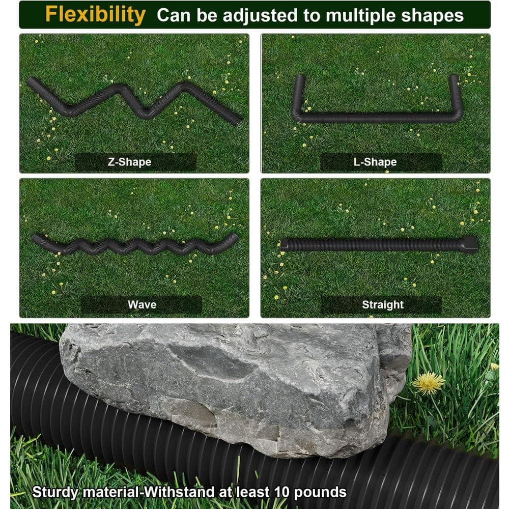 Unbranded 58 in 66 in. Black Thick Plastic Material Downspout Extension with Flexible Anti-UV Design for Rainwater Drainage 2 Pack (2)