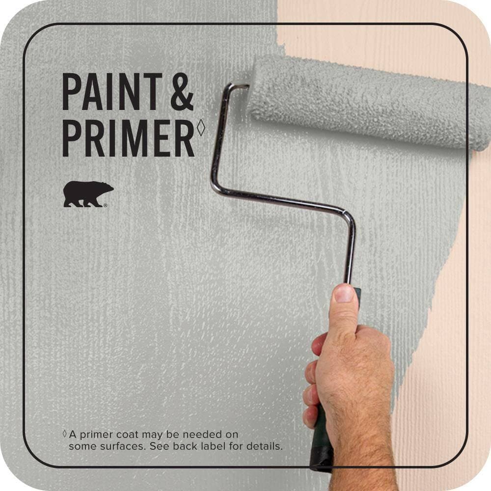 BEHR PREMIUM PLUS 1 qt. #QE-50 Gull Gray Satin Enamel Exterior Paint & Primer (3)
