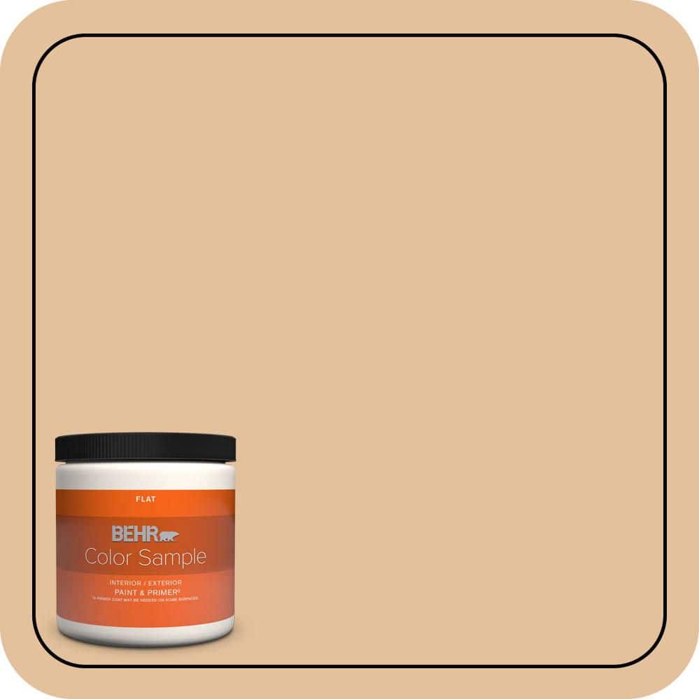 BEHR PREMIUM PLUS 8 oz. #S270-3 Tostada Flat Interior/Exterior Paint & Primer Color Sample