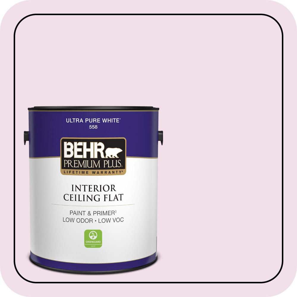 BEHR PREMIUM PLUS 1 gal. #M120-1 Pink Proposal Ceiling Flat Interior Paint & Primer (1)