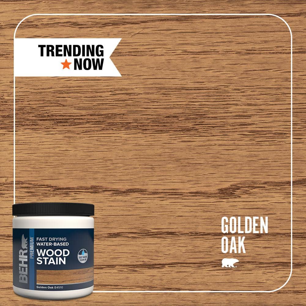 BEHR PREMIUM 8 oz. #TIS-510 Golden Oak Transparent Water-Based Fast Drying Interior Wood Stain